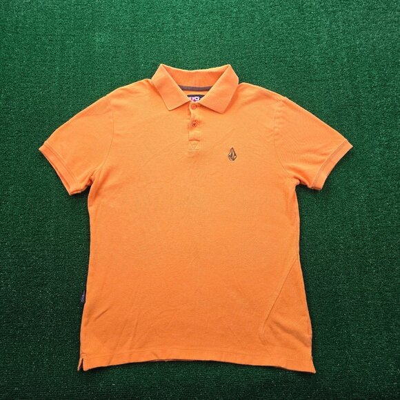 Volcom Polo Shirt Mens Medium Orange Short Sleeve Outdoors Golf Skater Casual - Picture 1 of 9